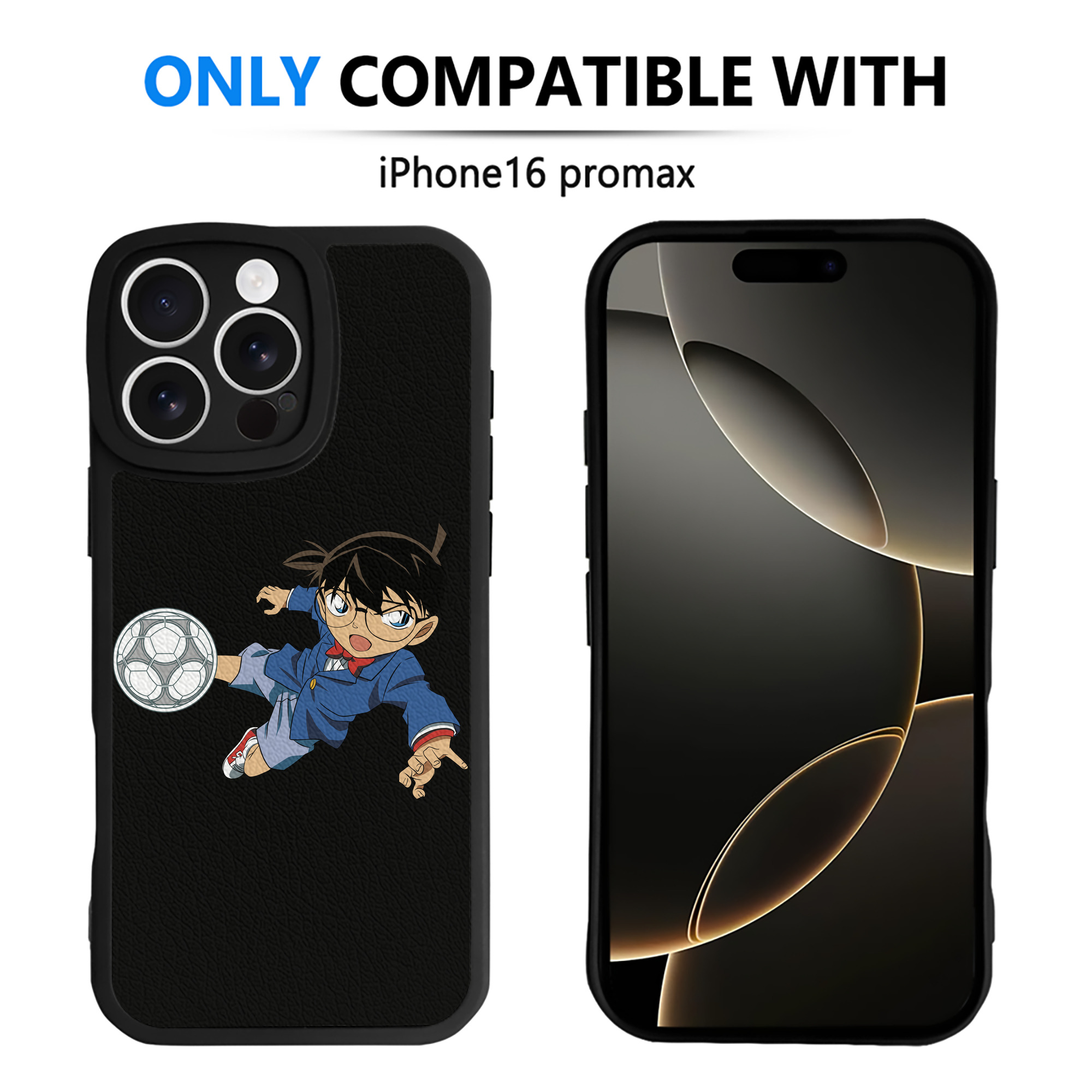 （画像用） 名探偵コナン 江戸川 コナン Detective Conan Conan Edogawa 【iPhone 16シリーズ対応】シリコンスマホケース（レザー調） 材質：シリコン